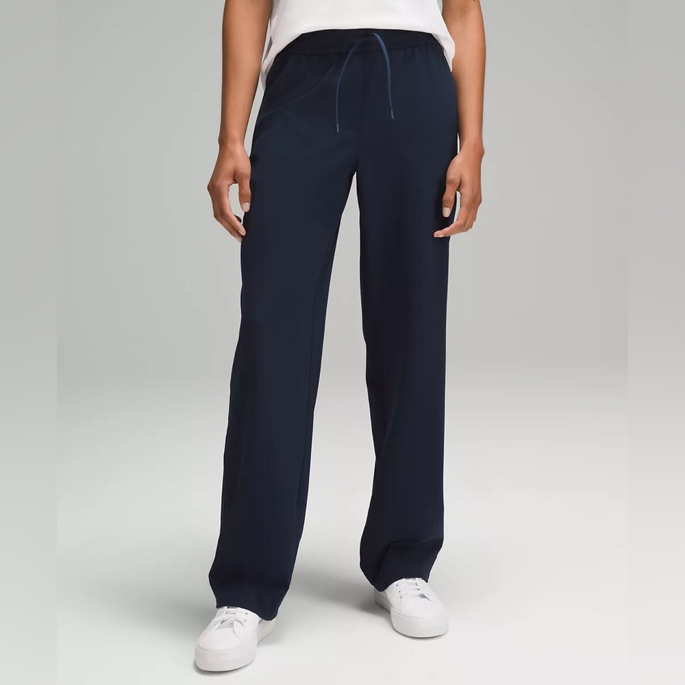 lululemon mid rise straight leg trouser size small true navy